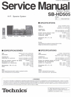 Technics - SBHD-505 - Service manual 